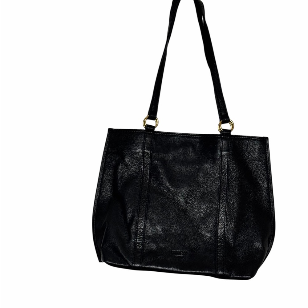 Margot Ariel Double Handle Bag, EUC, Black Pebbled Leather